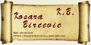 Kosara Birčević vizit kartica